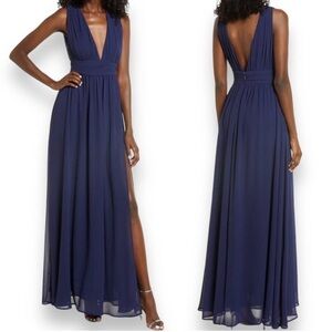 NWT Lulus Heavenly Huse A-line Gown in Navy blue